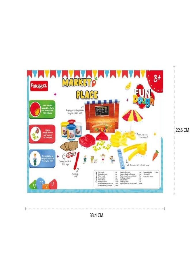 فنسكول مجموعة فن دو - ماركت بليس، مجموعة لعب للتقطيع والتشكيل، مناسبة للأطفال من عمر 3 سنوات فما فوق، متعددة الألوان - Image 2